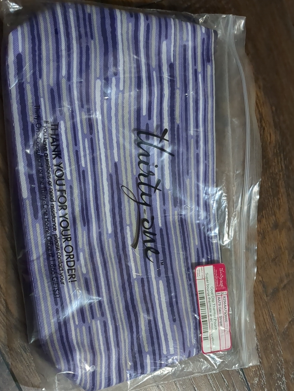 Thirty One Cool Clip Thermal Pouch Geo Stripe New